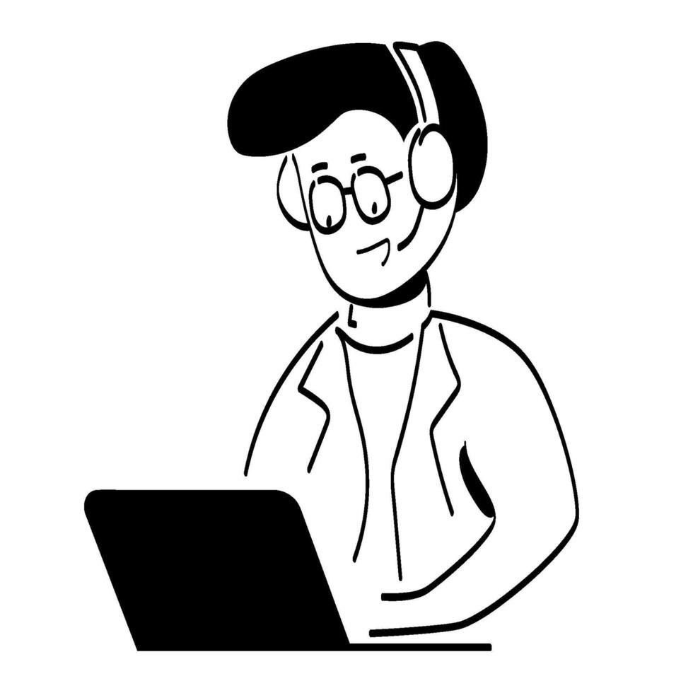 a man work as customer service vector