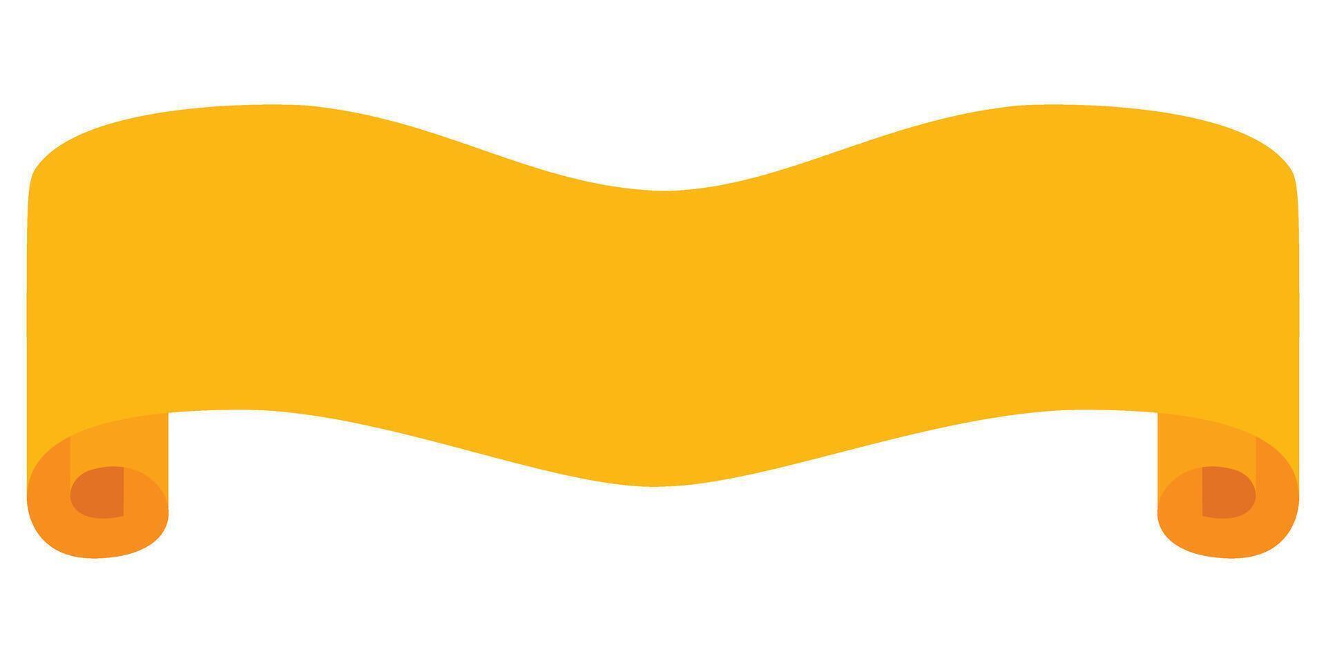 Decorative yellow ribbon banner label tag illustration graphic element. vector