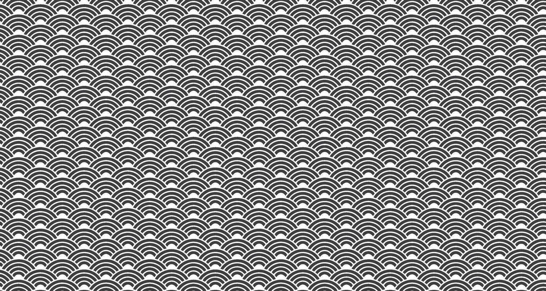 Japanese minimalist pattern,Repeating pattern of black and white semicircles vector