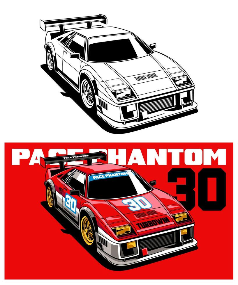 Pace Phantom Racing Car Design vector