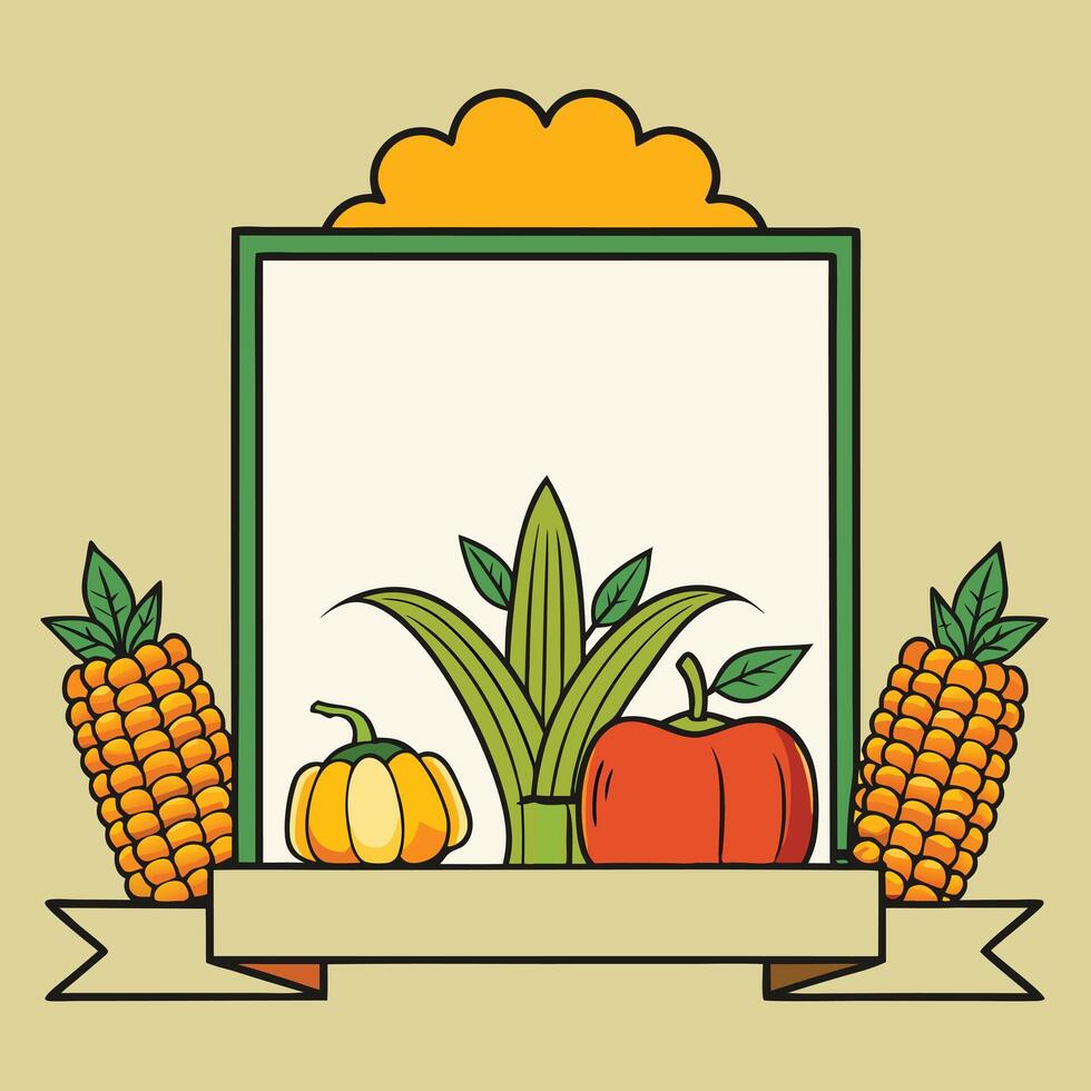 Autumn Harvest Bounty Thanksgiving Fall Festival Celebration Decorative Design Element vector