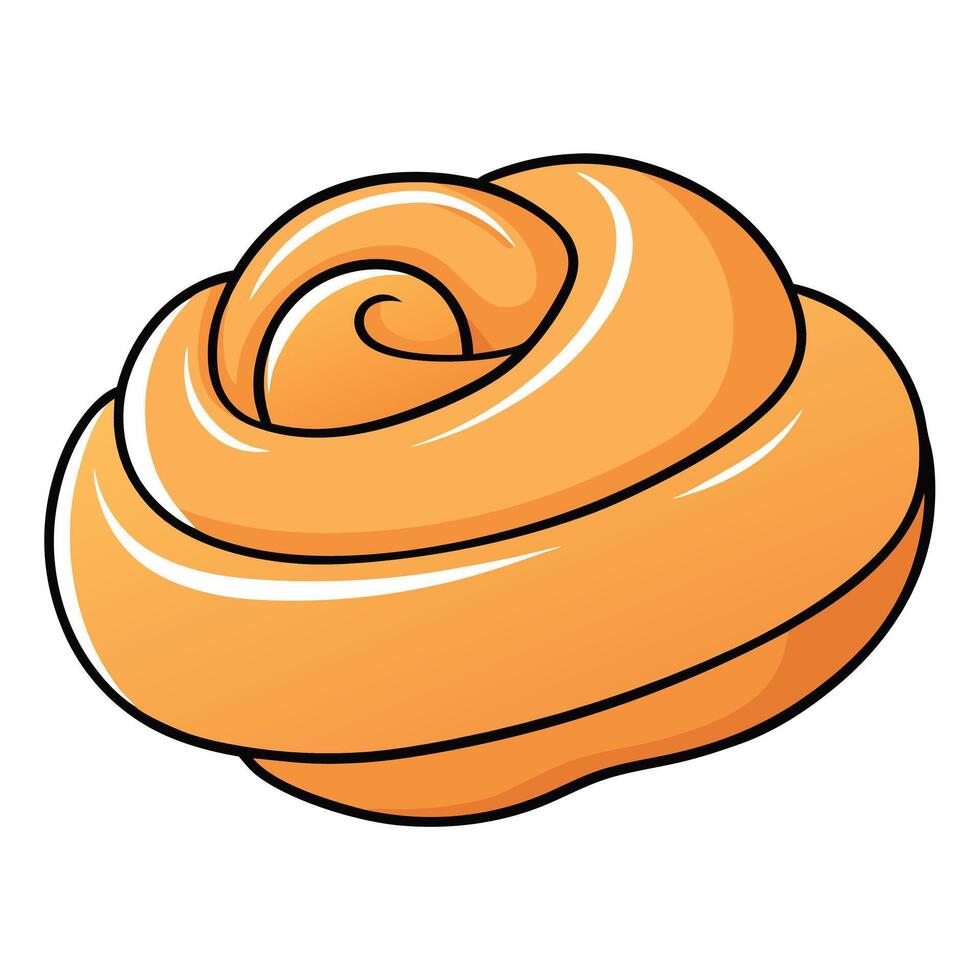 A Delicious Swirl of Golden Brown Pastry Sweet Treat vector