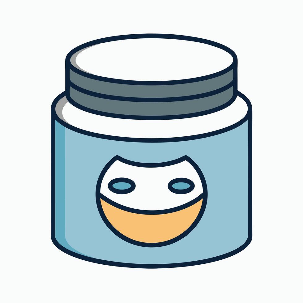 A Jar of Fun Face Mask Cream for Happy Skin Care vector