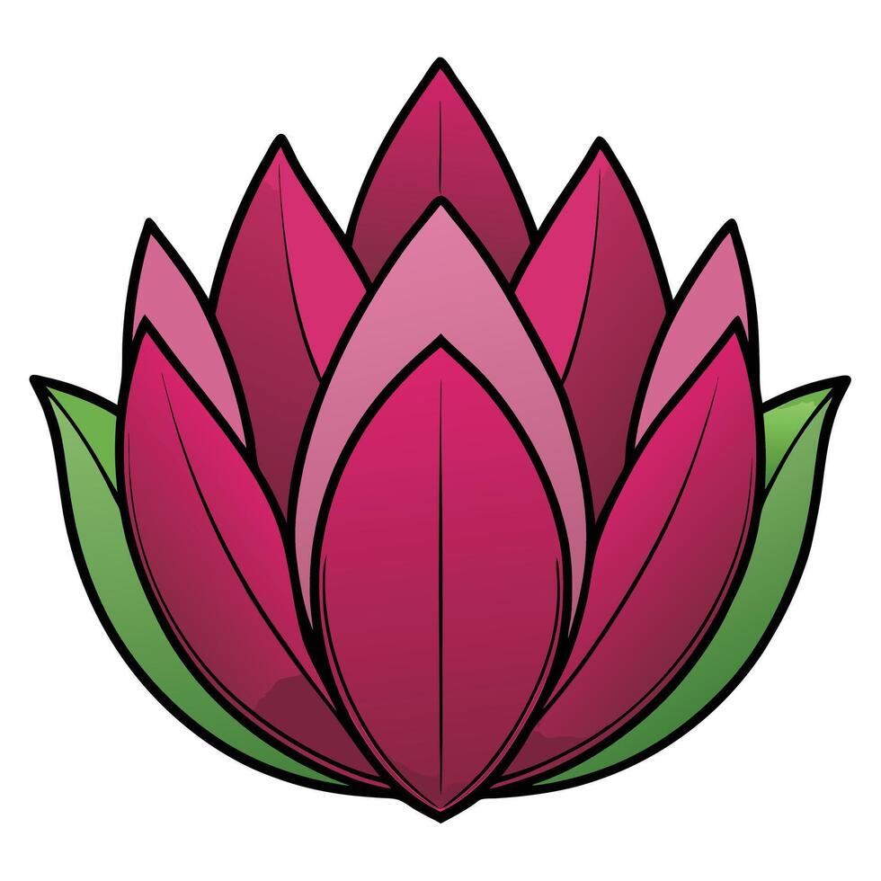 A vibrant illustration of a blooming lotus flower with multiple petals vector