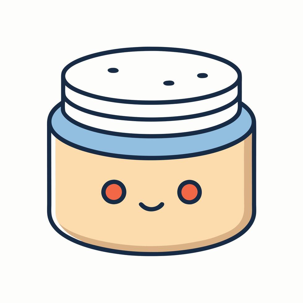 A jar of cream with a smiley face on it vector