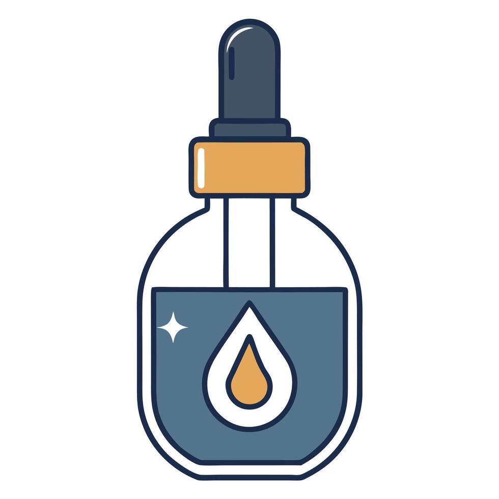 Essential Oil Bottle with Dropper for Skincare and Aromatherapy vector