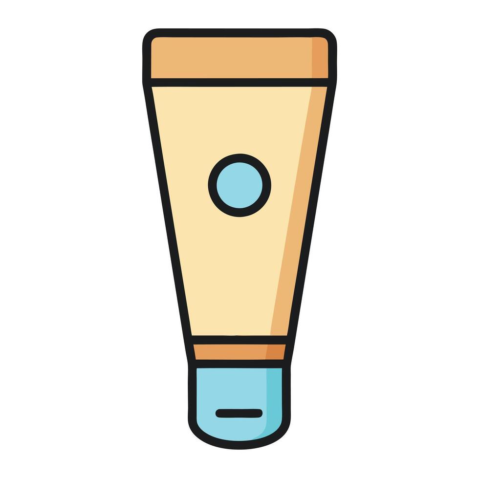 A tube of light beige cream or lotion with a light blue cap and a small light blue circle on the label vector