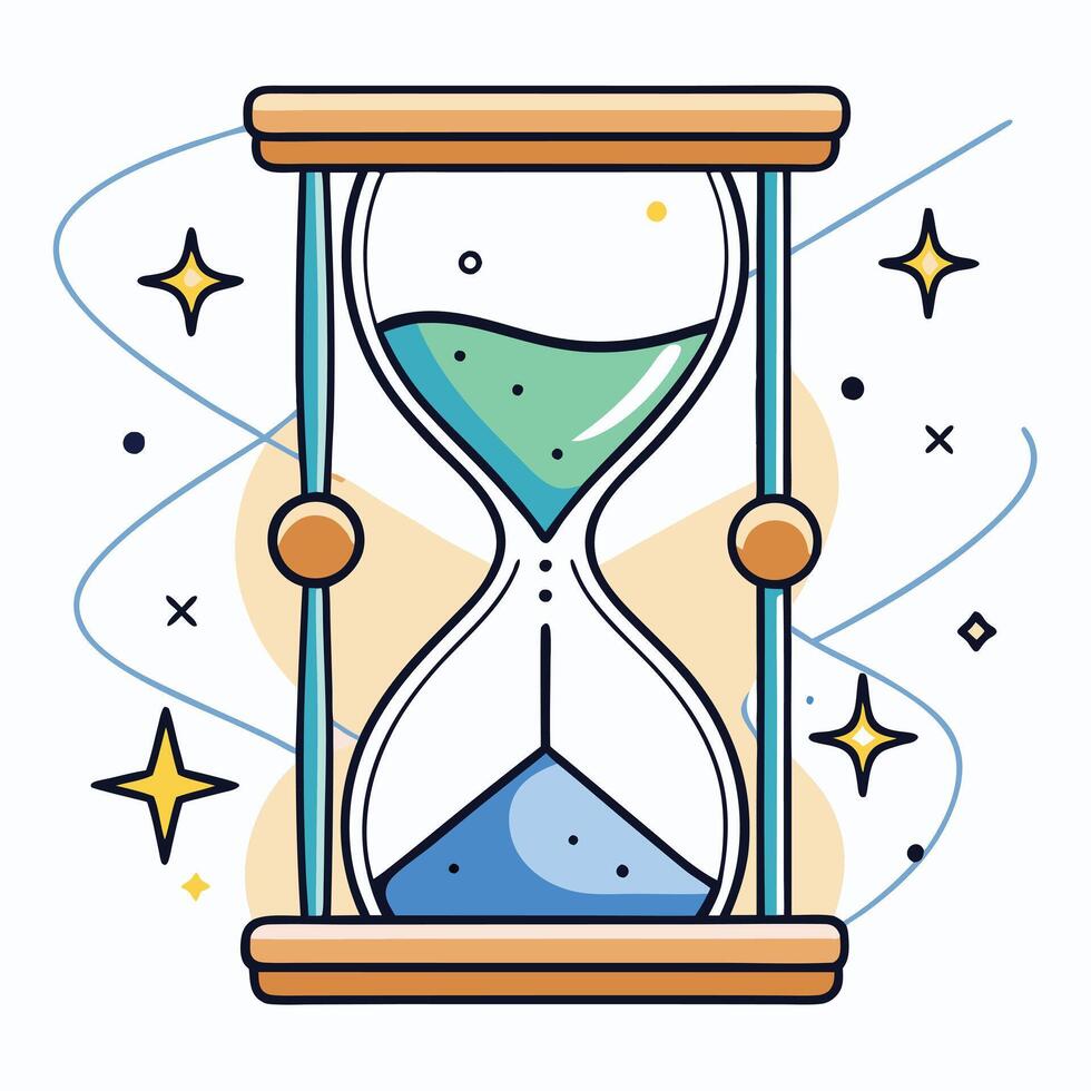 Whimsical Hourglass Illustration Time Management Concept Design vector