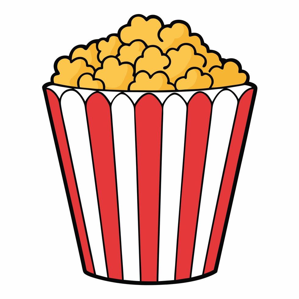 A Delicious Bucket of Buttery Popcorn Ready to Enjoy at the Movies vector