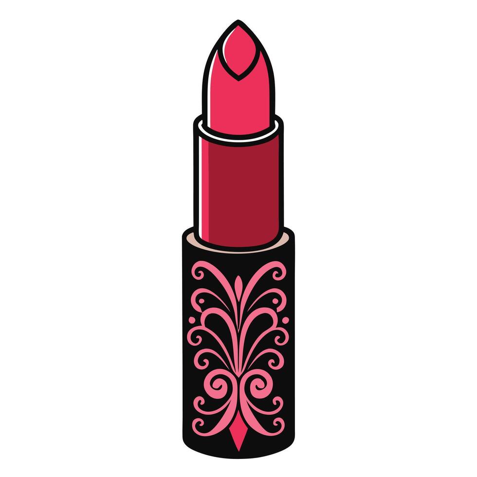A Lovely Red Lipstick with an Ornate Design vector