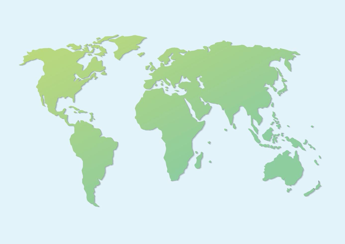 Simple green world map vector