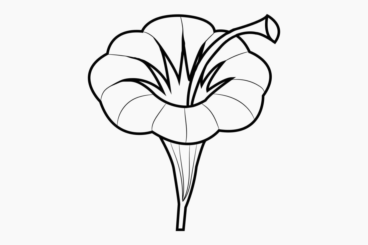 A pumpkin flower icon black color line vector