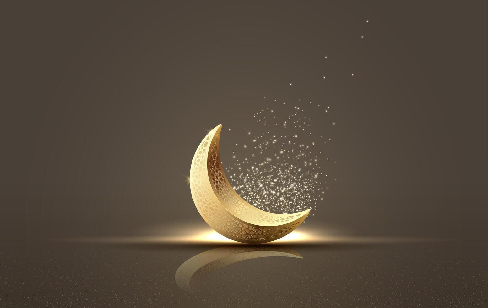 islamic background with beautiful crescent moon vector