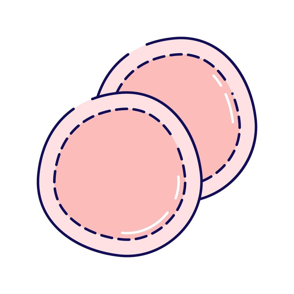 Cotton Pads. Round, soft pads used for skincare or makeup removal. vector