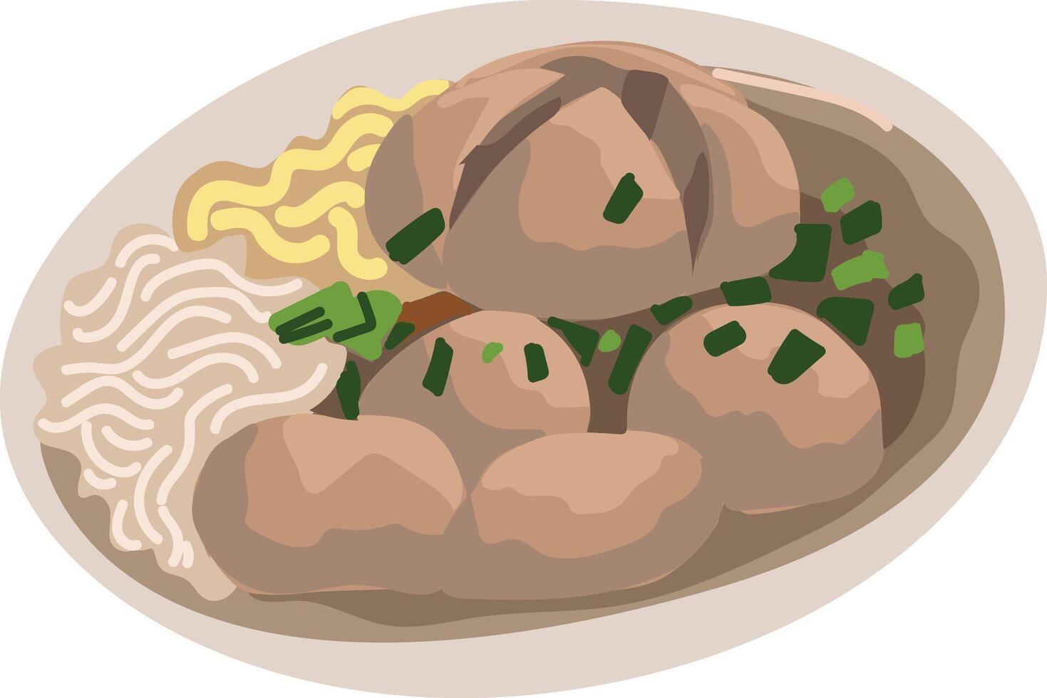 Bakso illustration Indonesian soup vector