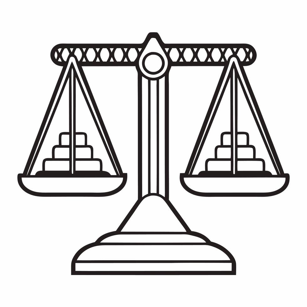 Abstract balance scales with community and profit concept as Panning shot of abstract glowing balance scales One side shows a thriving community scene the other corporate profit s Square Square vector