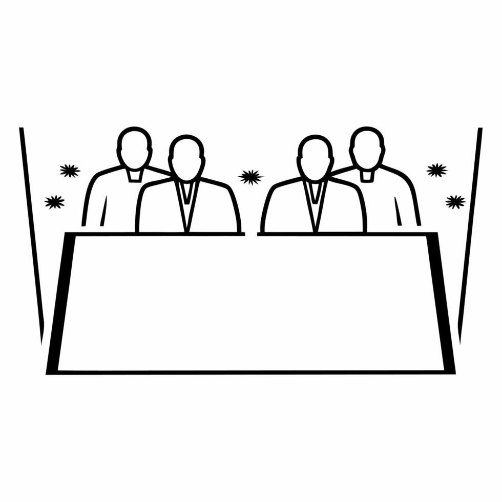 Abstract Business Discussion Silhouettes concept as Soft focus silhouettes of business professionals engaged in animated discussion against a backdrop of warm bokeh lights The cam Square Square vector