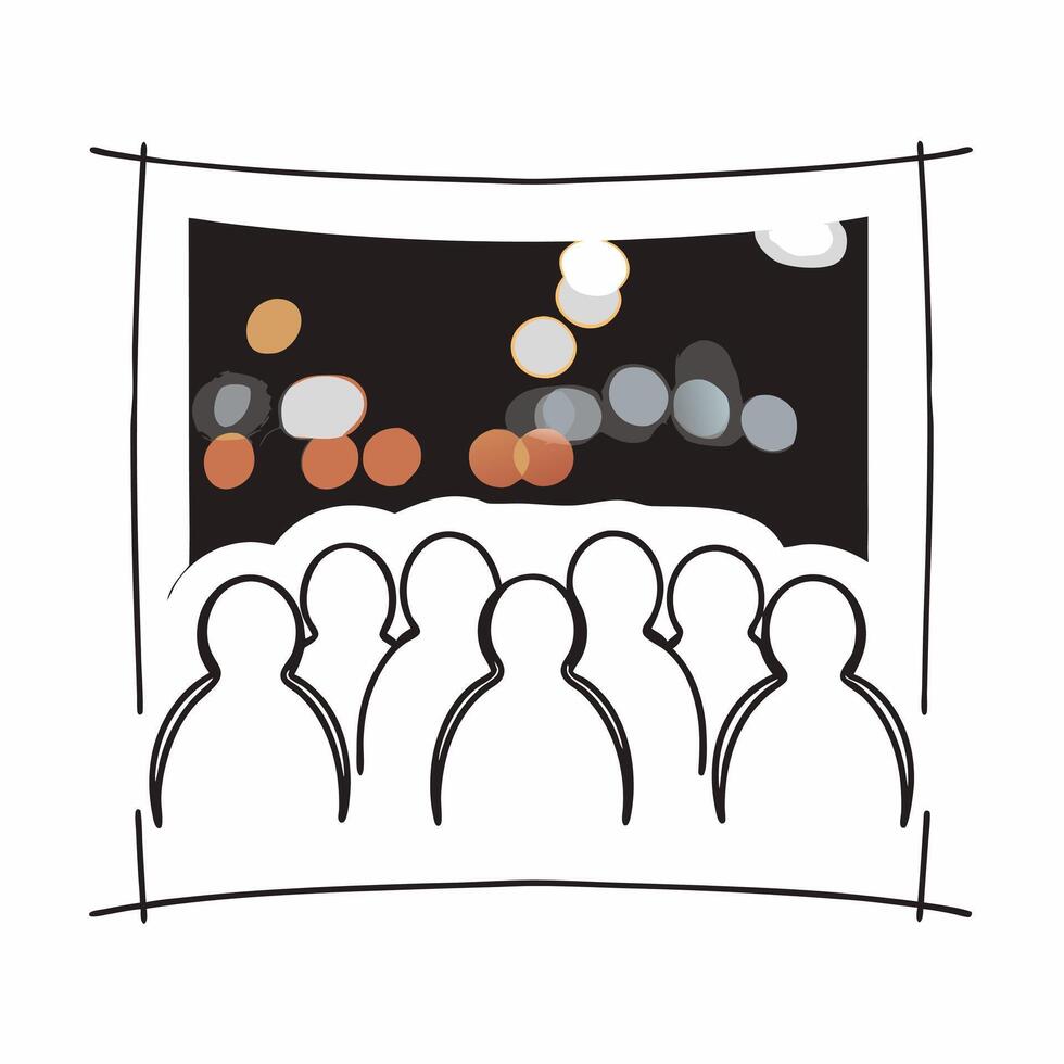 Abstract digital art depicting a leader silhouette with soft bokeh lights concept as A digital artwork showcasing the silhouette of a leader standing ahead of a group overlaid with Square Square vector