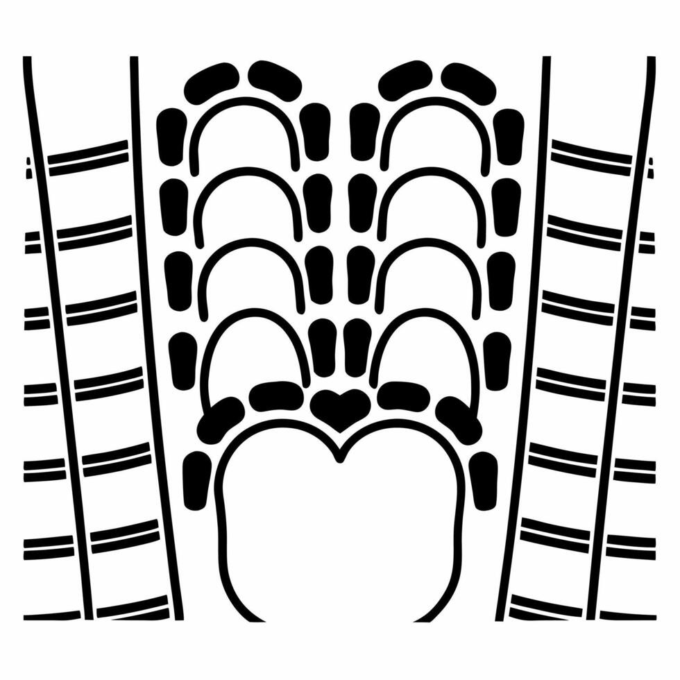 Abstract data streams forming carbon footprint concept as Panning shot of abstract data streams flowing to form a giant footprint Camera follows as business figures interact with Square Square vector
