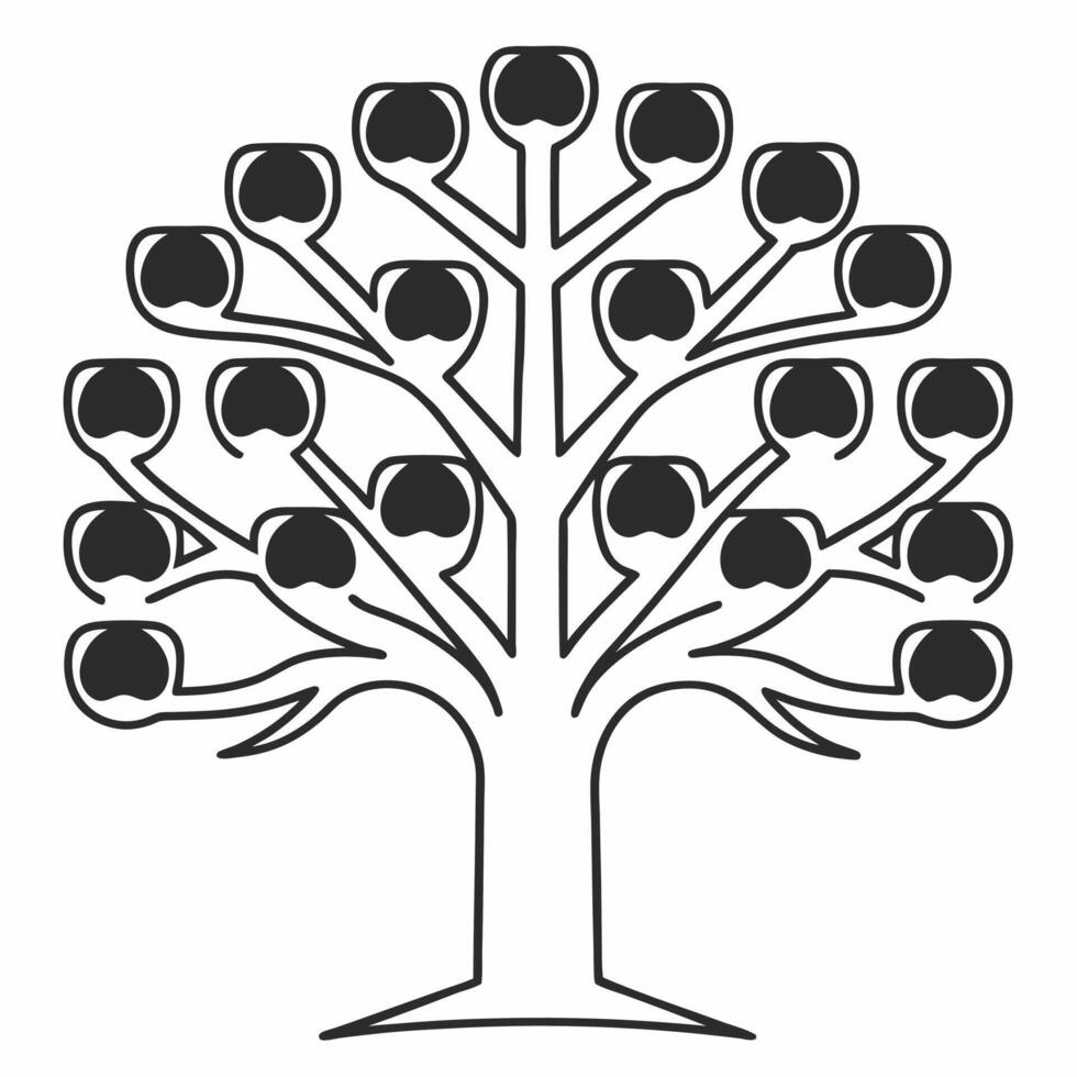 Abstract ESG decision tree with community fruits concept as Tracking shot following an abstract glowing decision tree As the camera moves up the trunk and branches it reveals frui Square Square vector