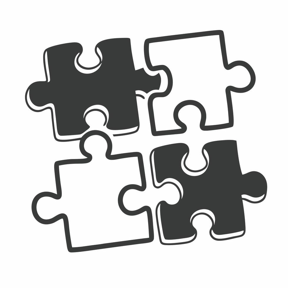 Abstract puzzle pieces coming together with bokeh background symbolizing compromise and teamwork concept as An image showing abstract puzzle pieces fitting together against a soft Square Square vector