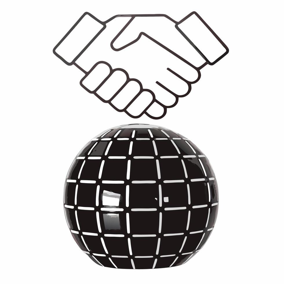 A globe on white surface with holographic community icons and growth symbols floating above providing copy space concept as Overhead shot of a small globe placed on a white surfac Square Set 2 Square vector