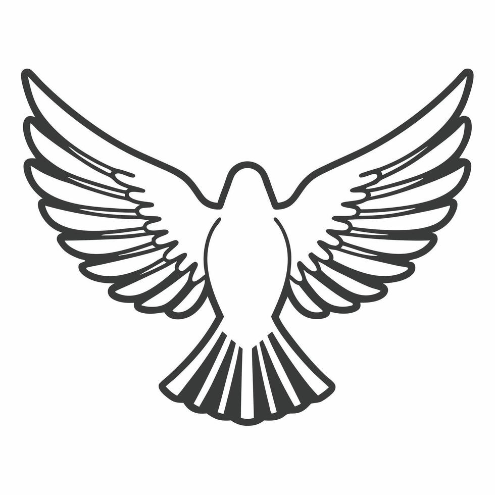 Ascending white dove concept as Medium shot of a white dove ascending upwards Camera follows the doves flight path emphasizing freedom and hope Isolated on white background in Square Square vector