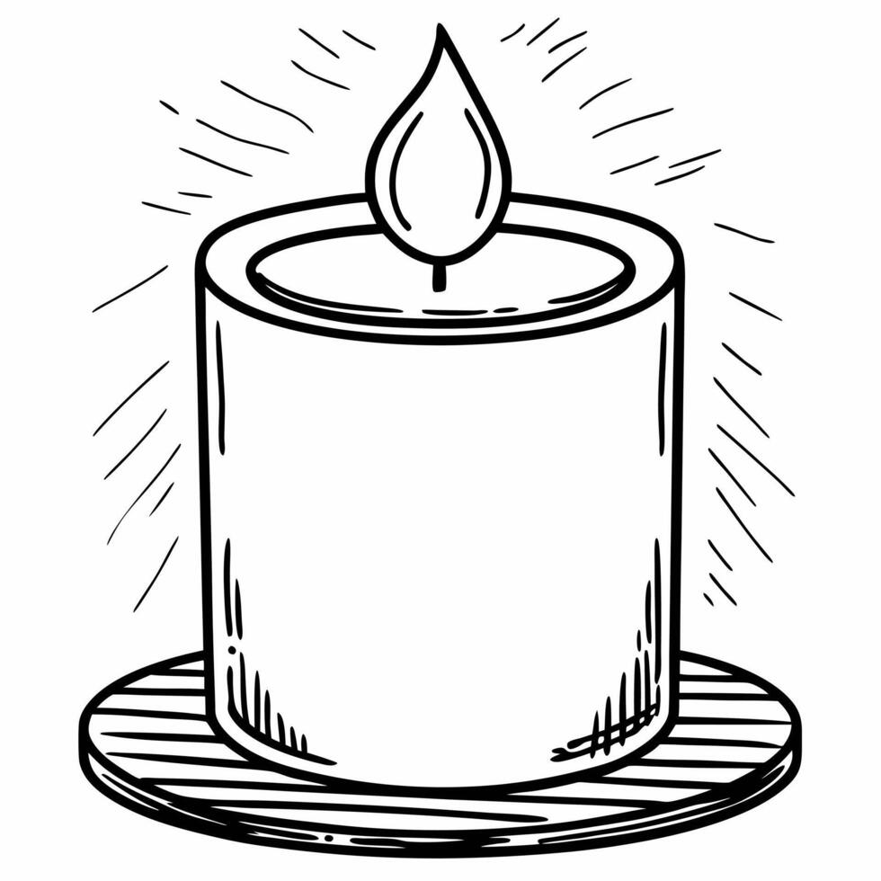 Blurred white candle flame concept as Medium shot of a white candle flame edges softly blurred Camera slowly zooms in on the flame suggesting inner light Symbolizes hope and clar Square Square vector