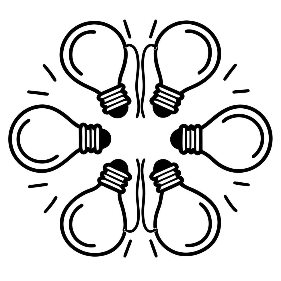 Bokeh Light Bulbs Forming a Brain concept as Soft abstract image of glowing light bulbs arranged to form the shape of a brain with bokeh effects The camera angle rotates slowly sy Square Square vector