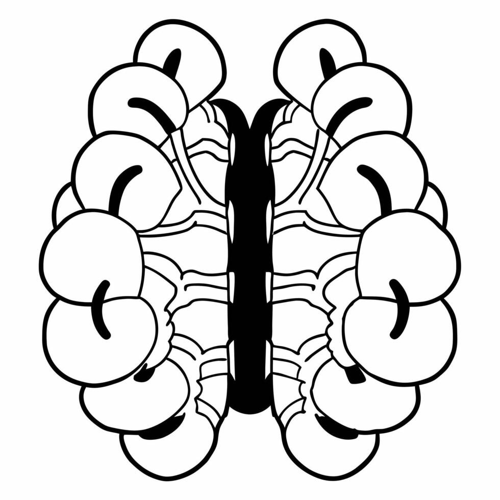 Brain neuron connection tiles concept as Cartoon style tiles of interconnected brain neurons on a white background Camera slowly zooms out to reveal the intricate network pattern Square Square vector