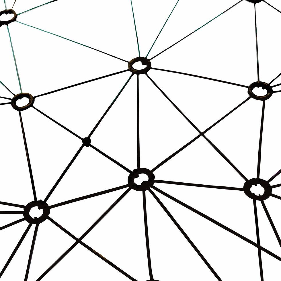 Bokeh Network Nodes Connecting in Soft Light concept as Soft abstract network nodes connected by lines with bokeh effects symbolizing community growth through compromise in ESG neg Square Square vector