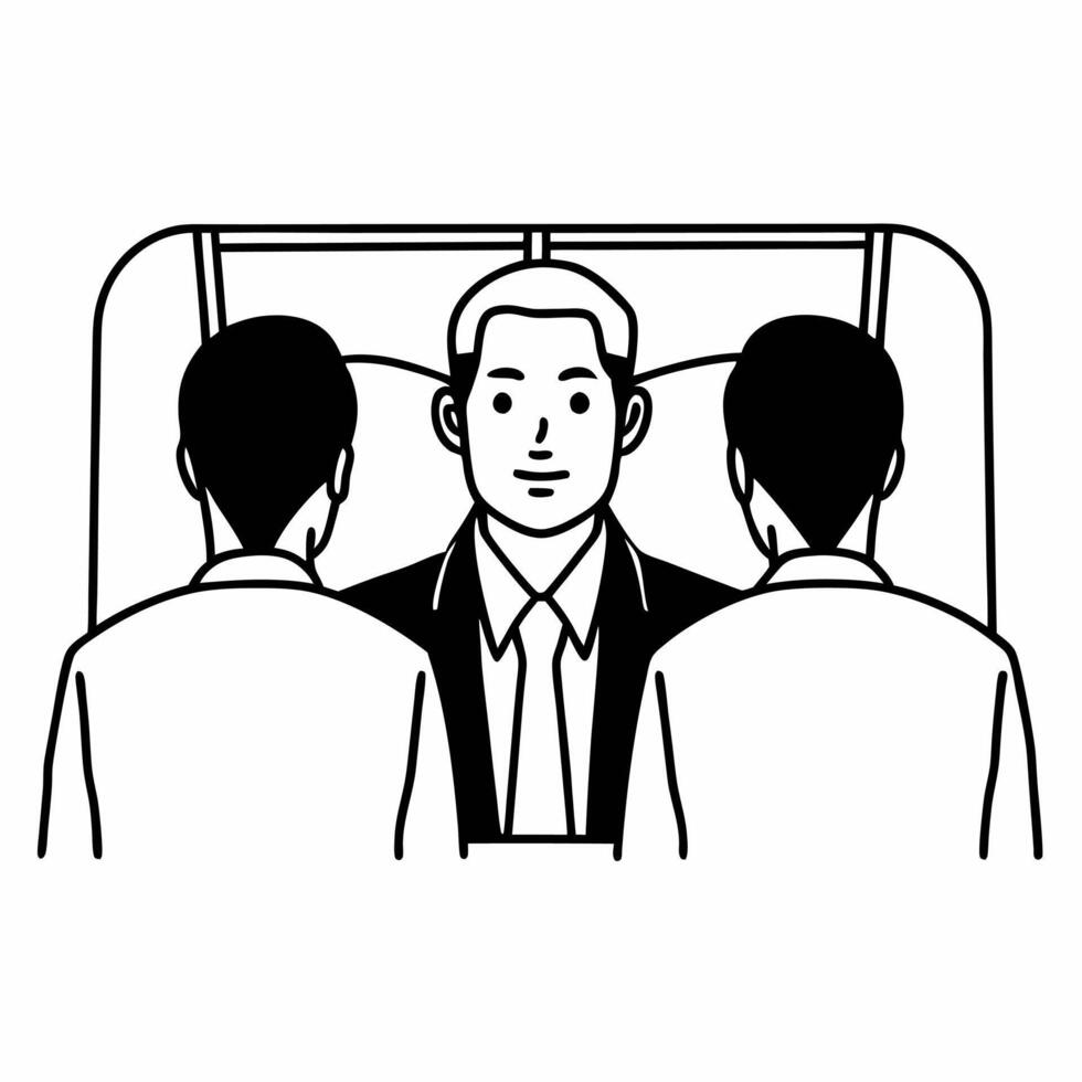 Business leader candidly listening to a colleague during a discussion concept as A candid shot of a business leader attentively listening to a colleague during a discussion demonst Square Square vector