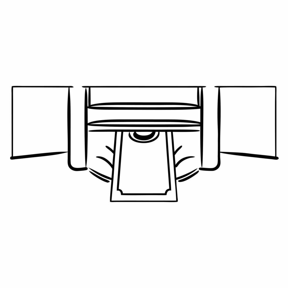 Candid ATM Withdrawal concept as A candid capture of a person using an ATM machine set against a white background The camera captures from an angle that focuses on the action of w Square Square vector
