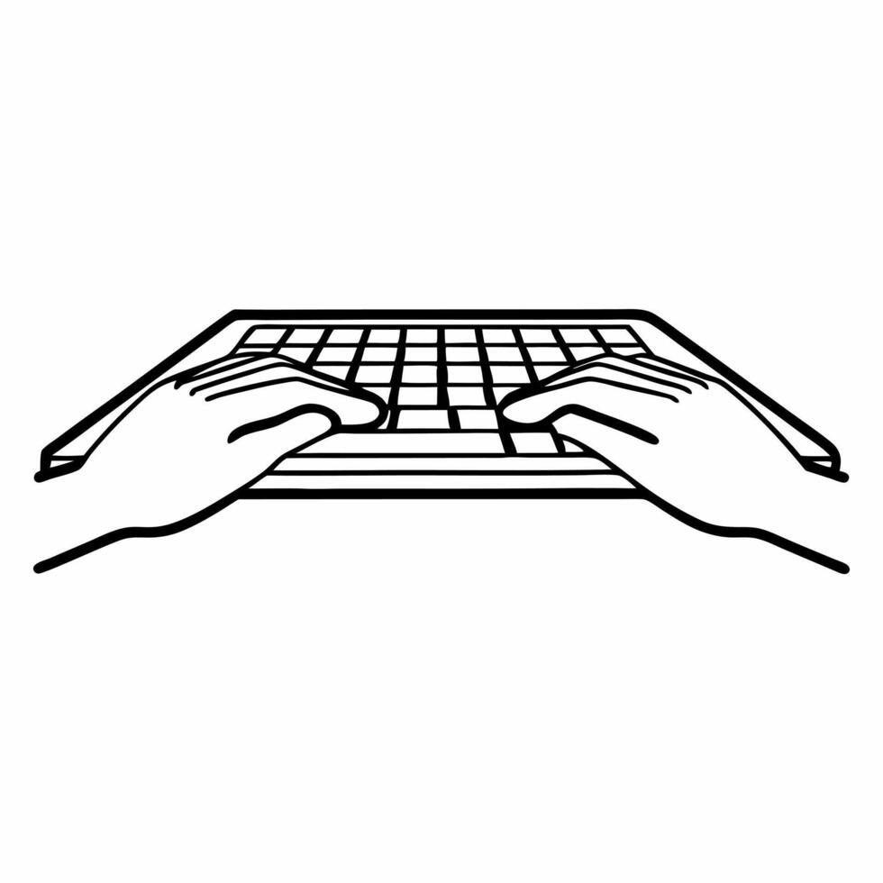 Close up of Hands Typing on Green Energy Keyboard concept as A macro shot of hands typing on a keyboard with keys depicting green energy symbols The camera angle captures the fing Square Square vector