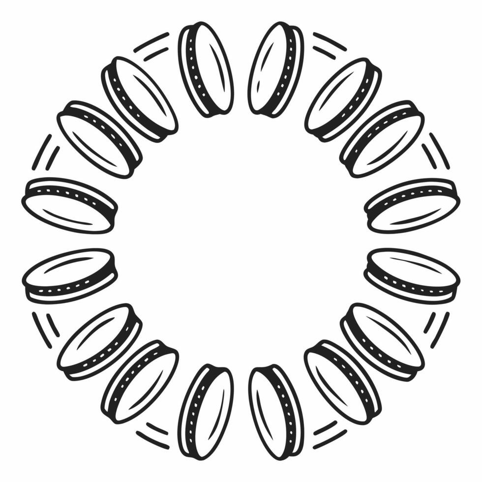 Coins Spinning in Mid Air concept as coins are shown spinning in mid air against a white background The camera captures a dynamic side view highlighting their rotation and Square Square vector