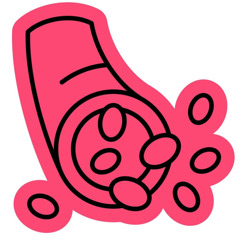 erythrocytes hypertonic cells outline colour icon vector