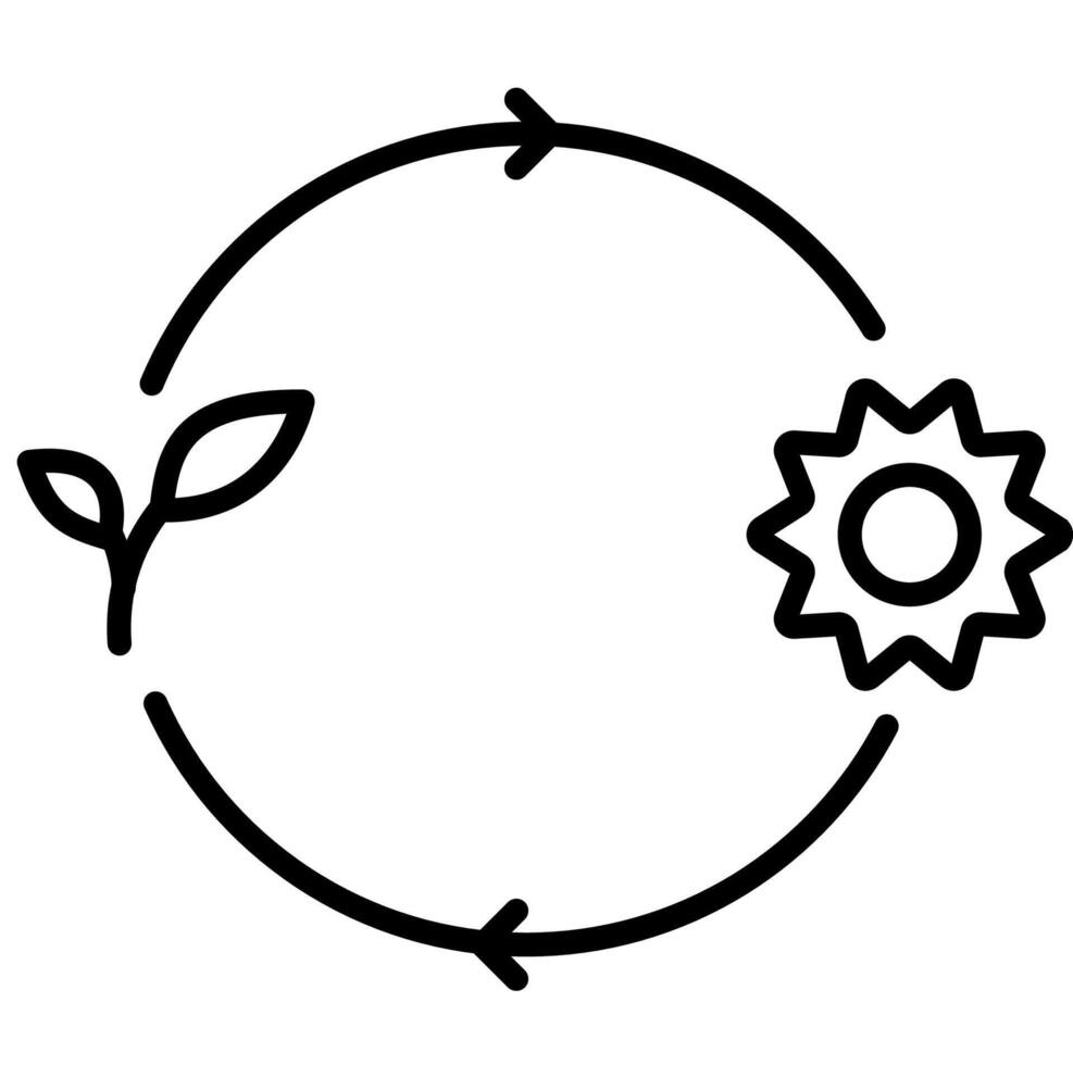 Autotroph plant outline icon vector