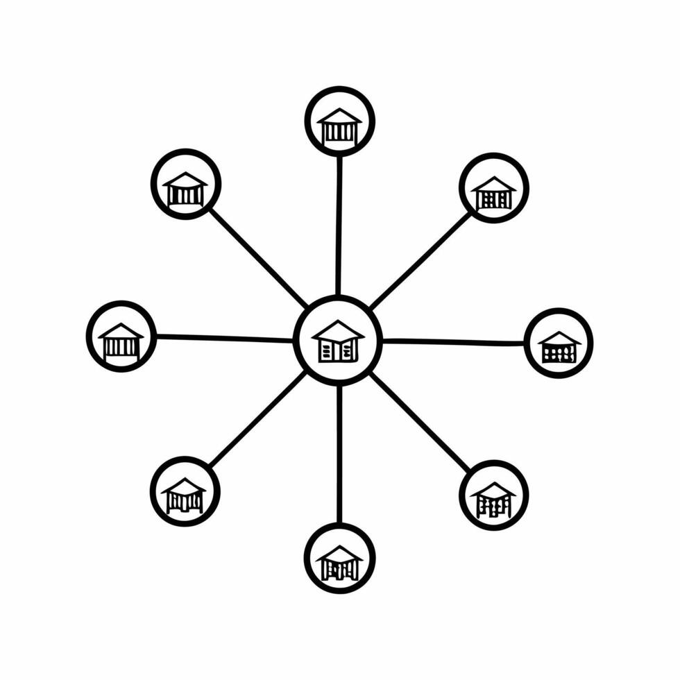 Flat Abstract ESG data streams forming community structures concept as Panning shot of glowing data streams converging to form community structures houses schools parks Camera m Square Square vector