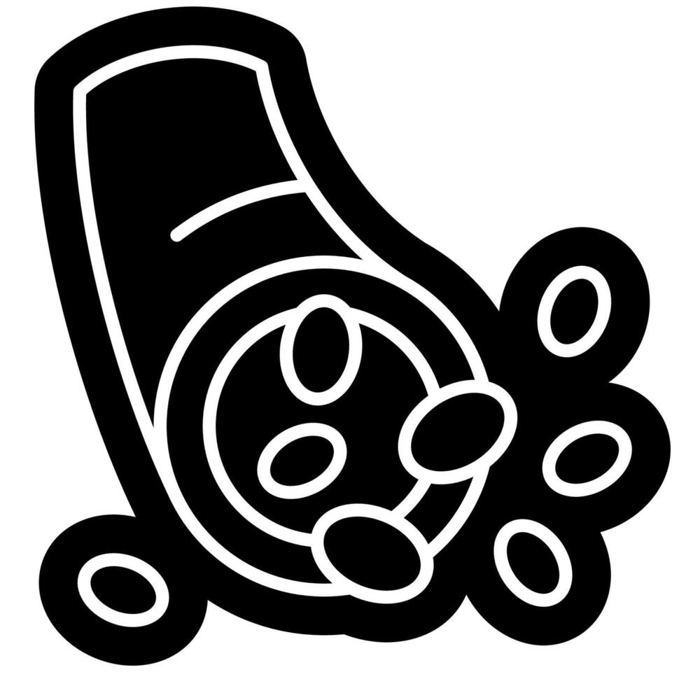 erythrocytes hypertonic cells solid icon vector