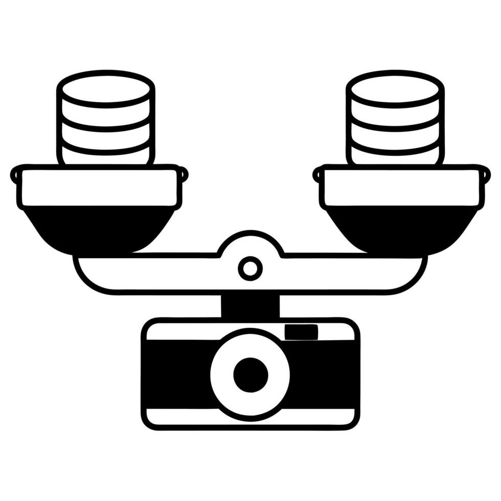 Flat Antigravity campaign budget scales concept as Medium shot of budget scales defying gravity with coins and policy icons balancing on either side Camera slowly pans across the Square Square vector