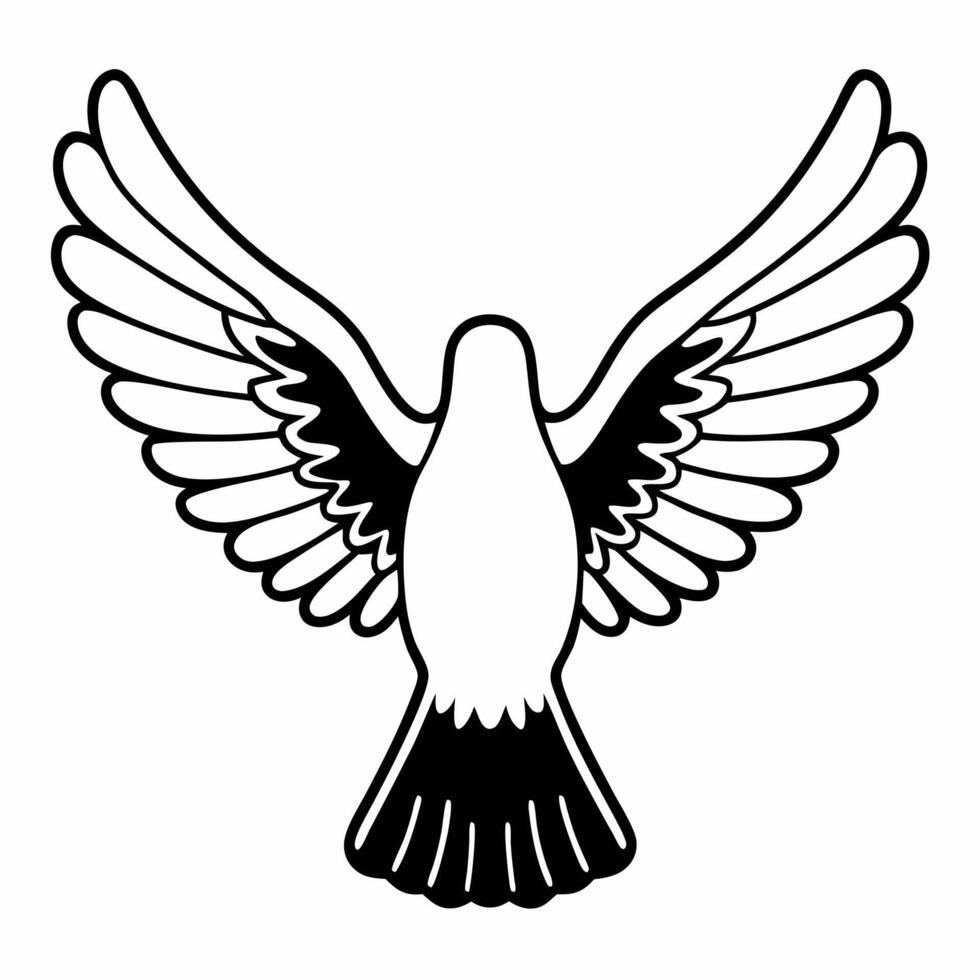 Flat Ascending white dove concept as Medium shot of a white dove ascending upwards Camera follows the doves flight path emphasizing freedom and hope Isolated on white background Square Square vector