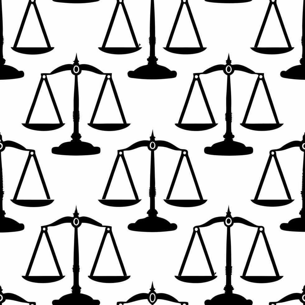 Flat Balance scale outline tiles concept as Seamless pattern of simple white outlines depicting balance scales Camera slowly pans across the tiles emphasizing equilibrium Represe Square Square vector
