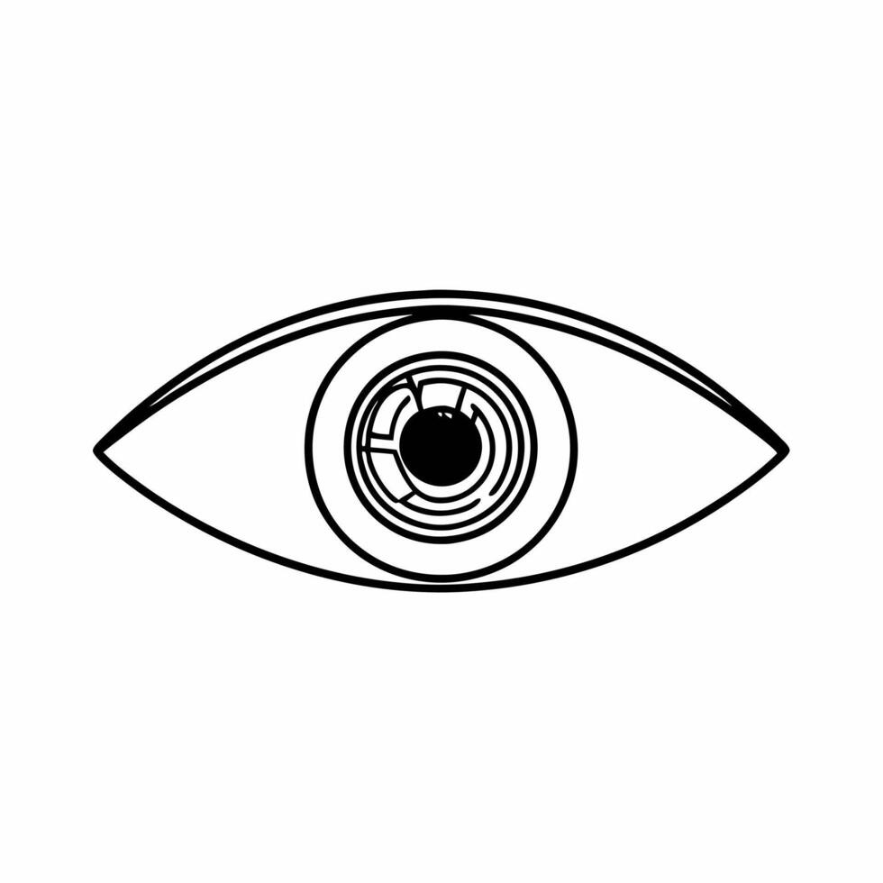 Flat Biometric ESG data interface on human iris concept as Extreme close up of an iris with ESG data reflected in it Camera slowly pulls back to reveal the eye belongs to a divers Square Square vector