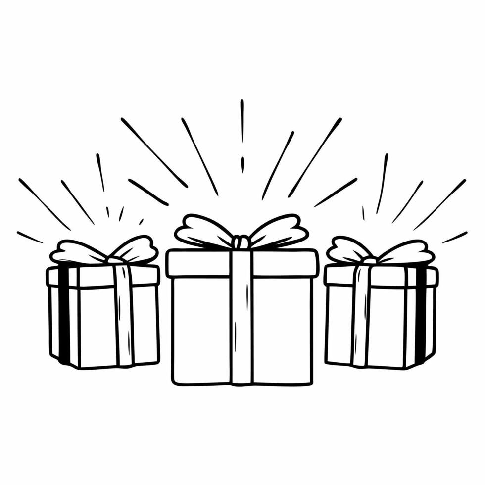 Flat Bokeh abstract gift boxes concept as Glowing gift boxes rendered in a soft abstract style appear against a festive bokeh background The camera pans slowly from bottom to top Square Square vector
