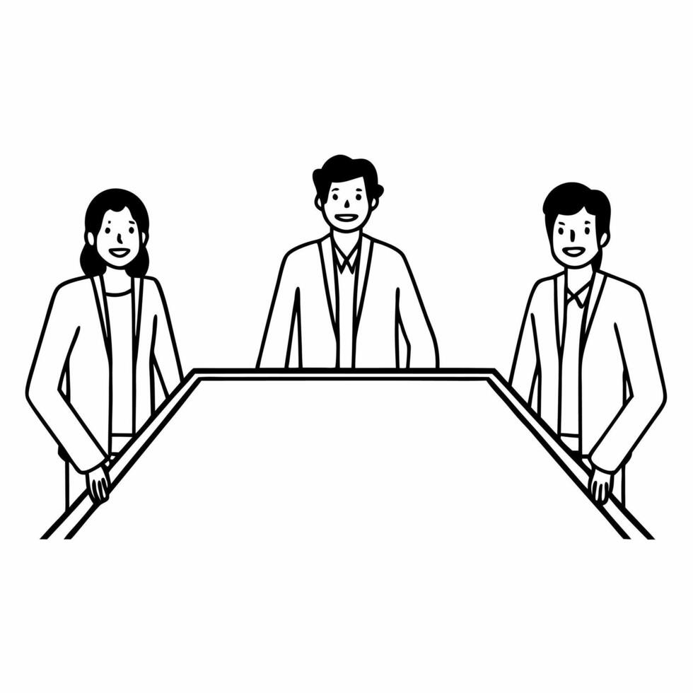 Flat Candid Business Negotiation Reaching Compromise concept as A candid shot of business professionals in a meeting room reaching a compromise with smiles and handshakes The came Square Square vector