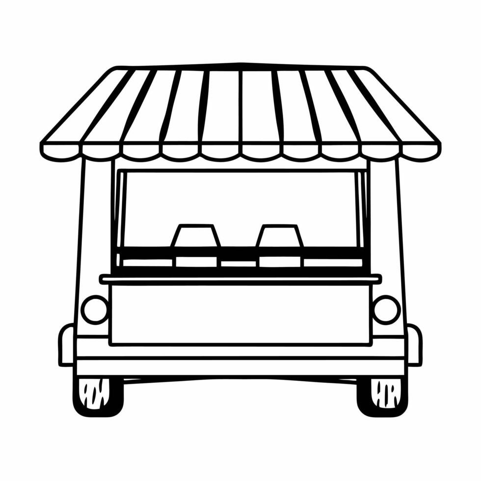Flat Candid Food Truck Purchase concept as A candid image of a customer receiving food from a vendor at a food truck set against a white background The camera tilts slightly to ca Square Square vector