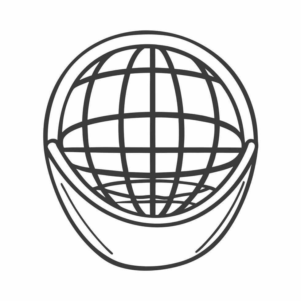 Flat Close up of Globe Growing from Seed concept as A macro shot of a globe emerging from a seed held in a hand The camera zooms in on the globe symbolizing global growth and comm Square Square vector