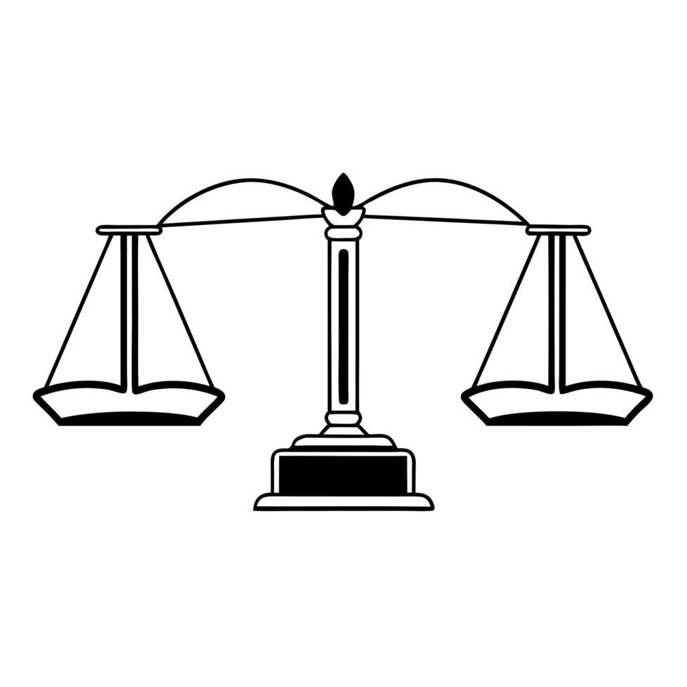 Flat Constitution scales frame with policy weights concept as Wide shot of the scales of justice forming a frame with the constitution balancing various policy weights Camera slow Square Square vector