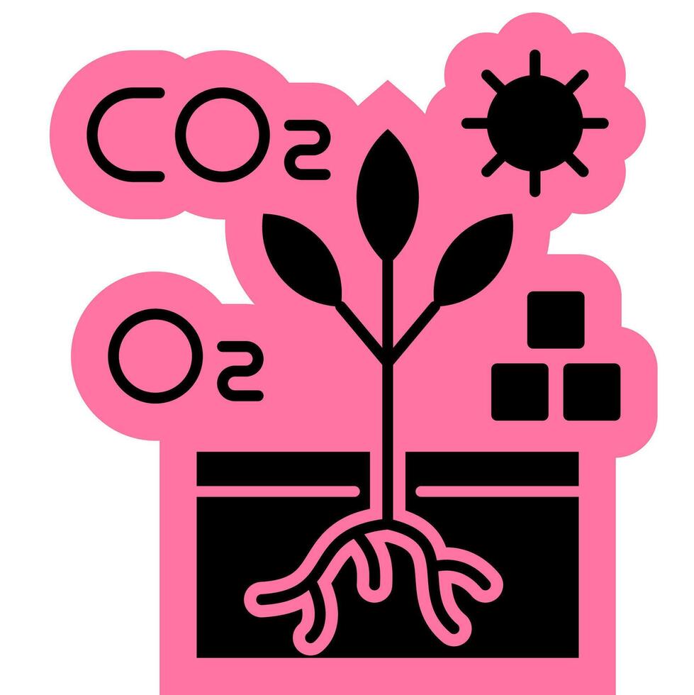 Autotroph processes solid color icon vector