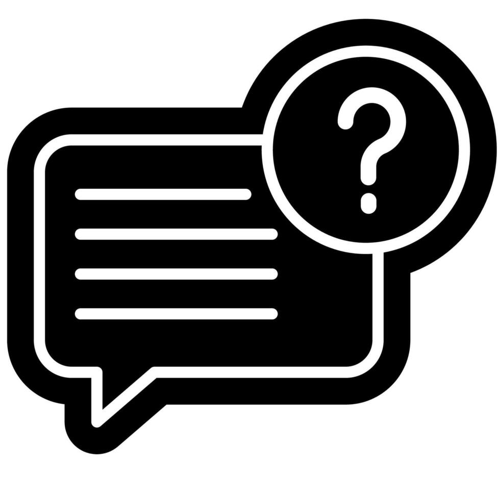 FAQ support solid icon vector